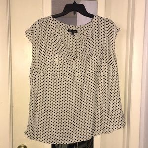 INC black and white polka dot sleeveless top PLUS